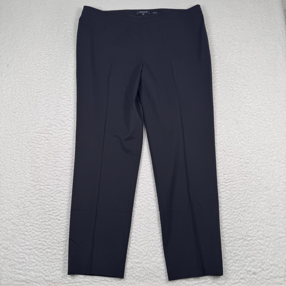 Lafayette 148 Bleecker Pants Womens 16 Wool Straight Stretch Office Career Black